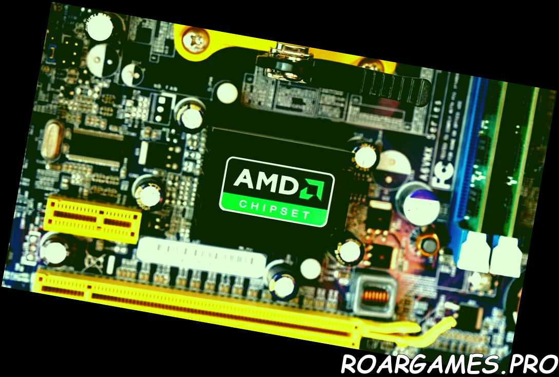 Primer plano de un logotipo de chipset AMD