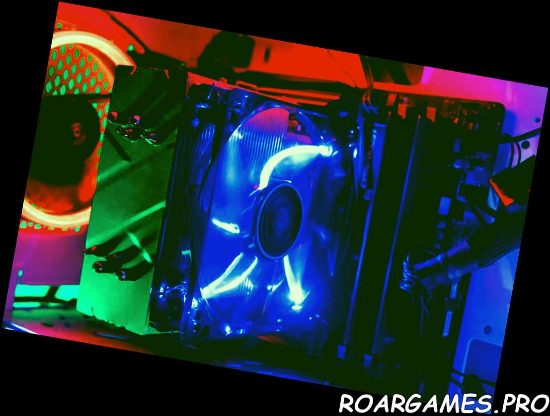 el nuevo ventilador enfriador de color rgb instalado en la cpu en la computadora para juegos