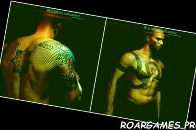 Cyberpunk 2077 Collage Body Tattoos From Front And Back