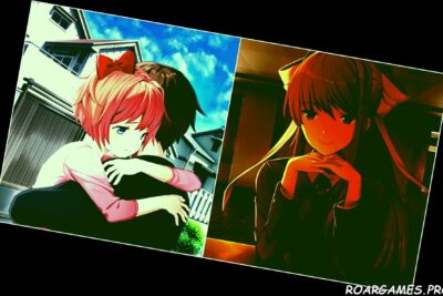Doki Doki Literature Club Sayori Crying Hugging Monika Alone Table