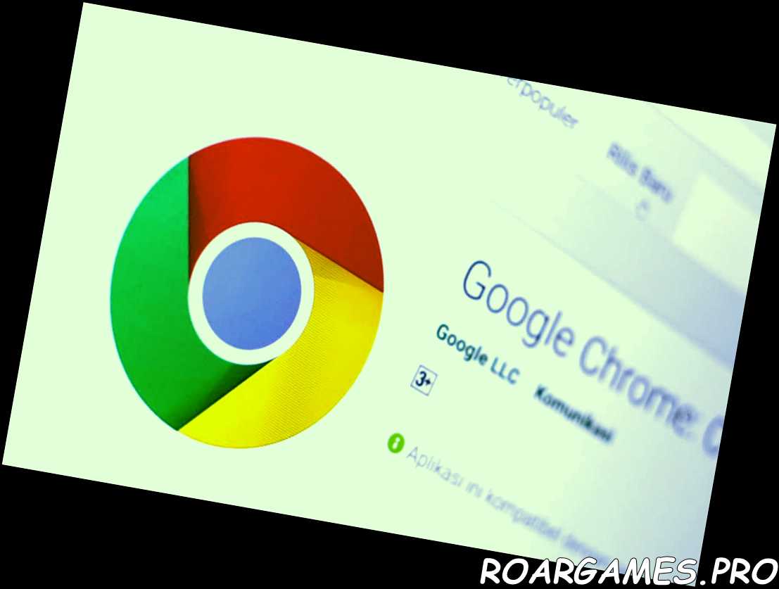 Aplicación Google Chrome en la pantalla del portátil