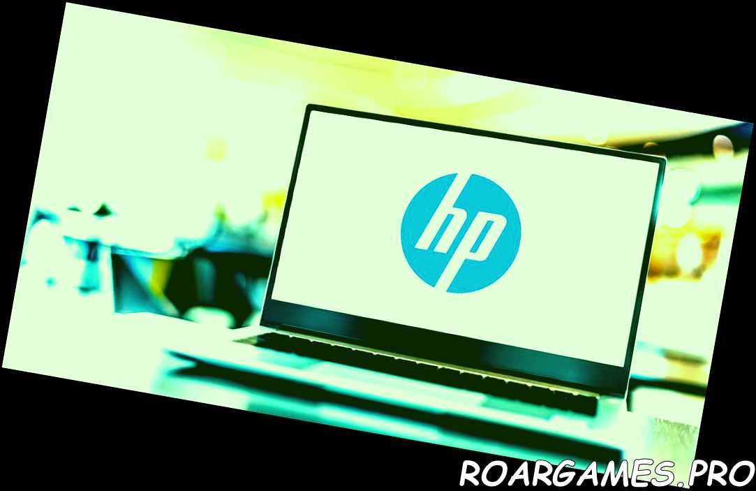 Computadora portátil que muestra el logotipo de HP, una empresa multinacional de tecnología de la información