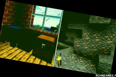 Minecraft Anvil in a home left Iron ore in a cave right