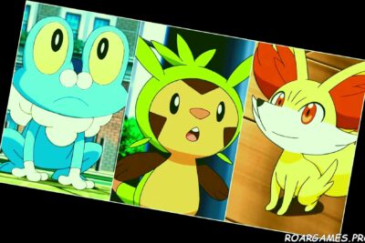 Pokemon Anime Kalos Starters Froakie Chespin Fennekin Staring Upward