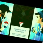 Pokemon GO Promo art on the right and left of players ready for a fight welcome to the battle league message in centre