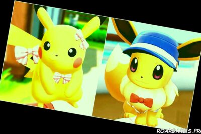 Pokemon Lets Go Eevee and Pikachu Dressed With Nice Bows