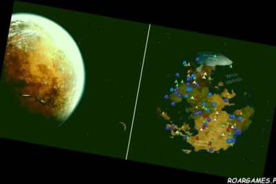 Rimworld Cover art of the planet and the In game view of the planet