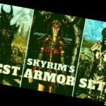 Skyrim 10 Best Armor Sets How To Find Them Split Image of Three players wearing armor sets Dragonplate right Ahzidals centre Daedric left