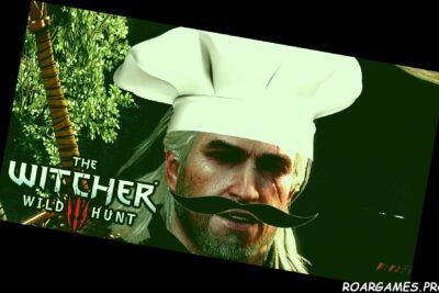 The Witcher 3 Geralt chef hat mustache cooking raw meat youtube