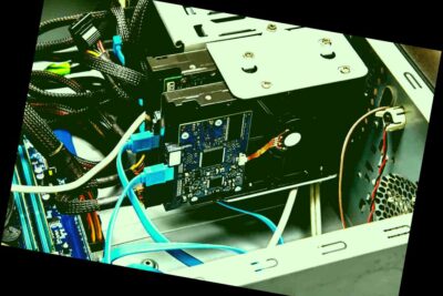 Conexión típica de un disco duro mediante cables SATA