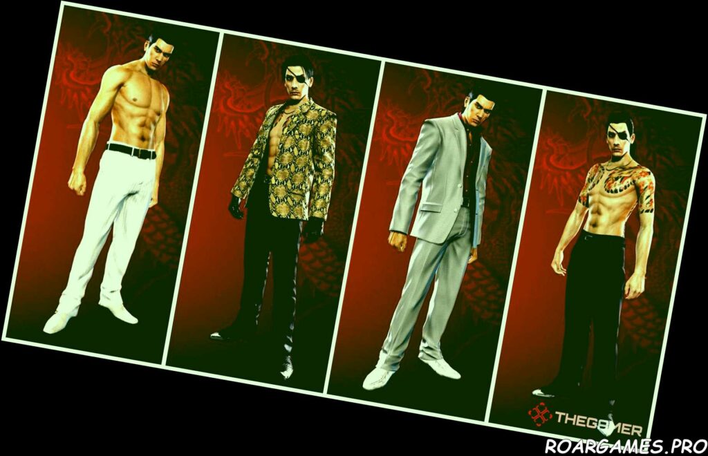 Yakuza 0 DLC outfit collage