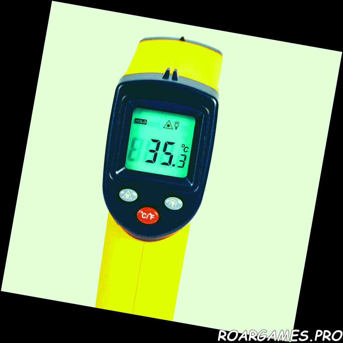 Pistola de termómetro infrarrojo amarillo