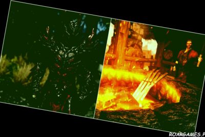 skyrim daedric armor and forge split image