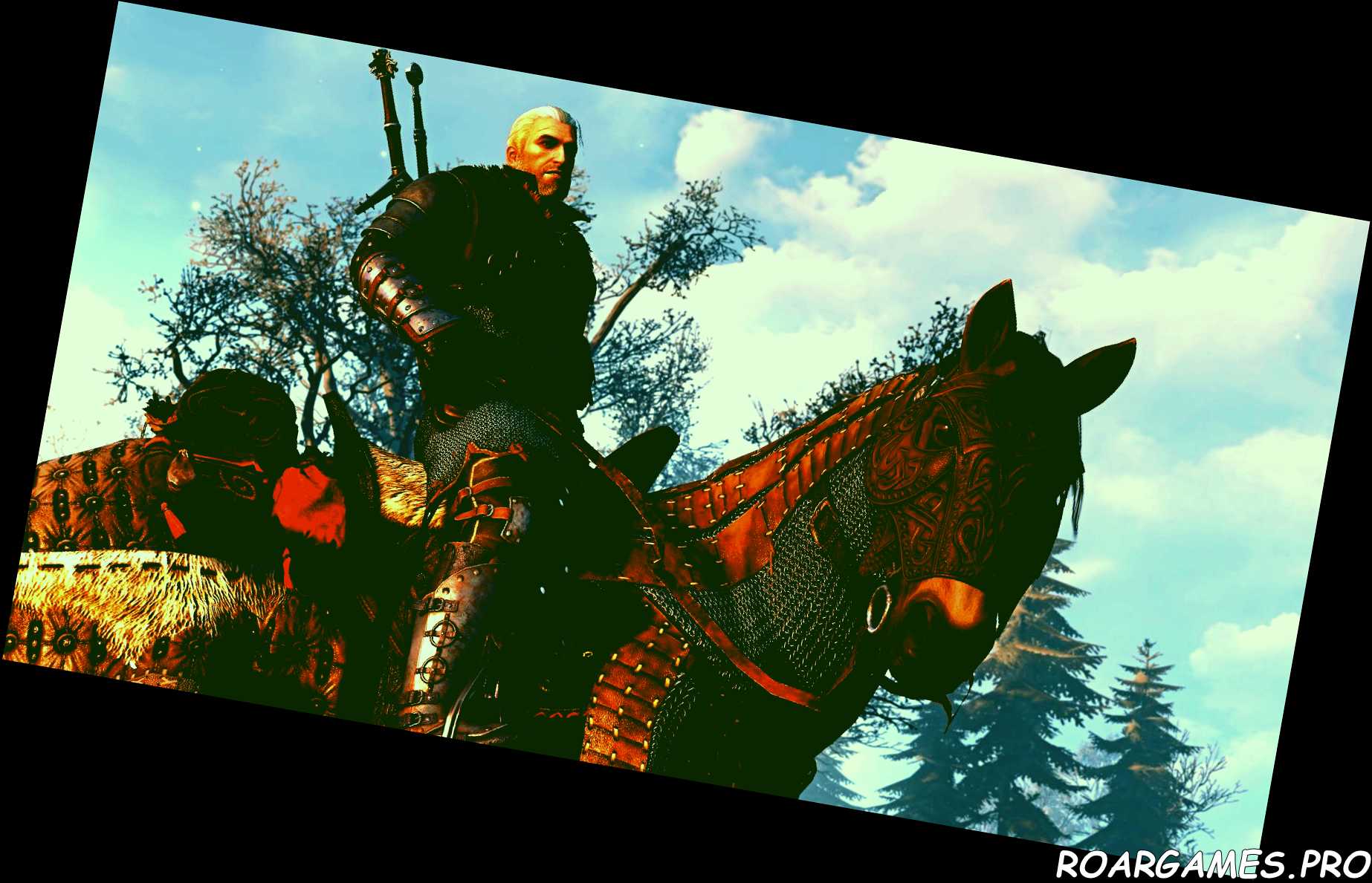the witcher roach geralt mounted